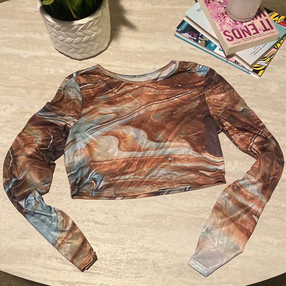 Trendy Crop Top Long Sleeve | Size S